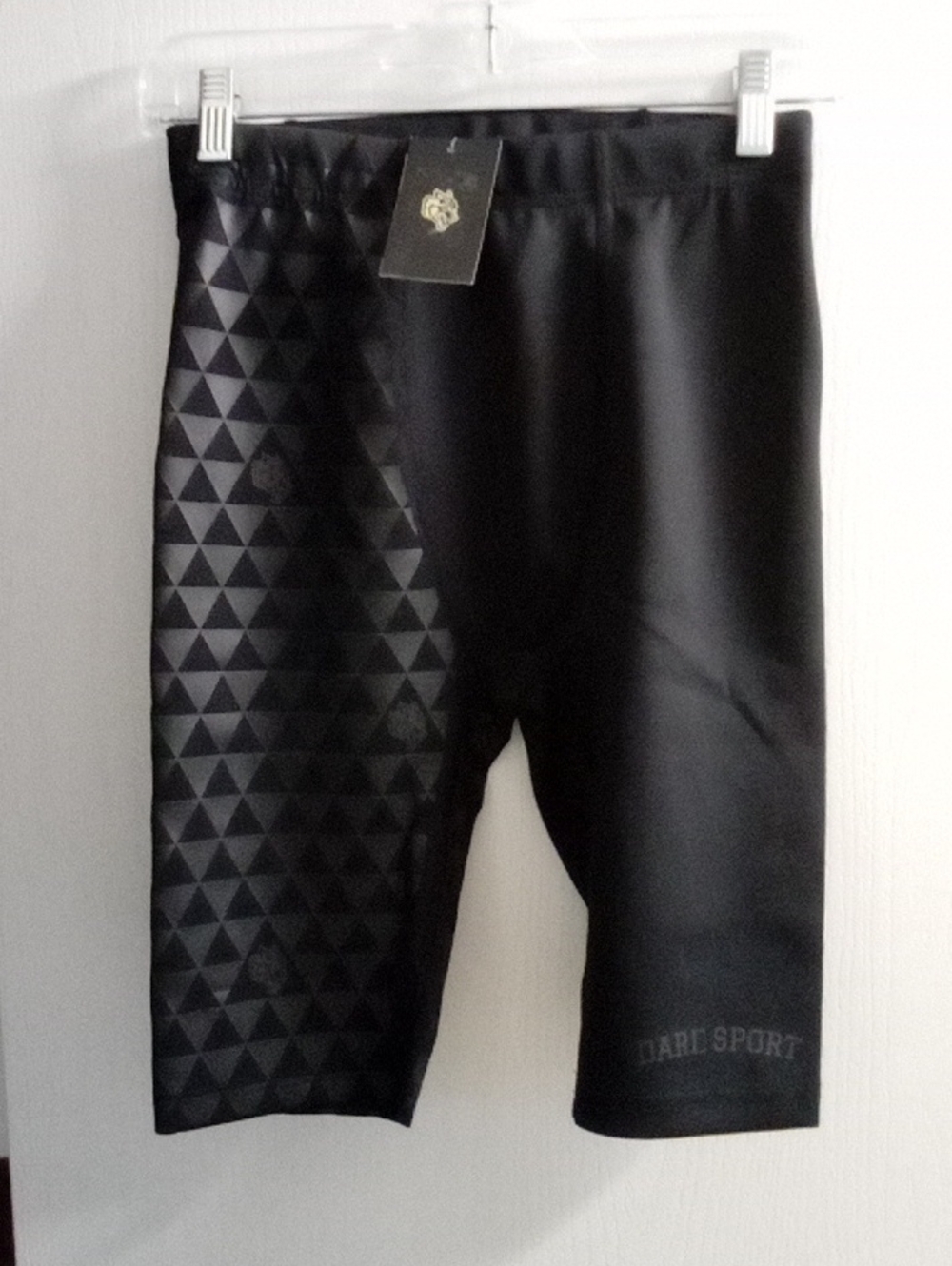 Darc Sport Black Geo-Panel Athletic Shorts